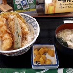 味奈登庵  - 天丼750円+味噌汁50円