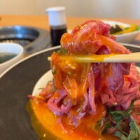 焼肉おしわら 雅 - 上タンユッケランチ 1600円
                    映え増ユッケ +1200円