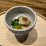 温石 - ショウサイフグ　自家製マスタード　芽キャベツ