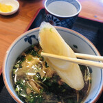 智月庵 - 滑り落ちそうな立派なねぎ