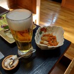 Okonomiyakimonjayakitampopo - キムチとビール
