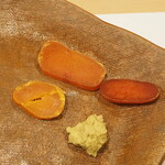 うを徳 - 国産カラスミ三種食べ比べ