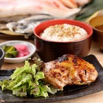 Kaga miso grilled chicken thigh set meal