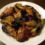 海上海 - 牡蠣となすのピリ辛炒め