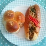 ホームベーカリーナカヤ - 三色パン＆焼きそばパン