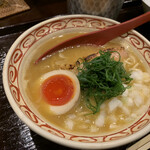 鳥田中 - 鳥スープ（白湯）そば、麺はバリカタ