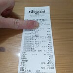 ヤオヨシ - レシート