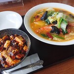 中国四川料理 天府仙臺 - 水煮蝦煨麺×小麻婆飯(2022.02)