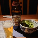 Ajinami - 瓶ビール　枝豆