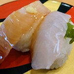 かっぱ寿司 - 鹿児島産カンパチ食べ比べ（生・漬け）
