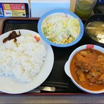 松屋 - バターチキンカレーライス大盛生野菜セット(2)