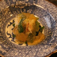 馳走 きむら - 前菜は蟹ととほうれん草のゼリー寄せ。