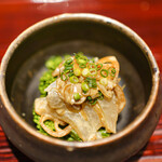 京味 もと井 - 料理写真:カワハギの肝和え、菜の花