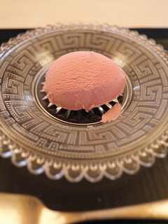 Yagyuuno Shou - 朝食の締めは桃のシャーベットとコーヒーで。