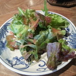 ワインとお宿　千歳 - 【朝ご飯】サラダ　梅ドレッシング（セルフ）