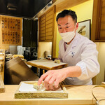 日本橋 蕎ノ字 - ◎太刀魚は肉厚で、中はレア気味に揚げられ美味い！