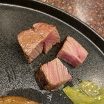 엑시부 가루이자와 텟판야키 - 子供のヒレ。ミディアムウェル