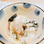 うを徳 - トラフグの刺身にトラフグの白子ソース