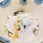 うを徳 - トラフグの刺身にトラフグの白子ソース