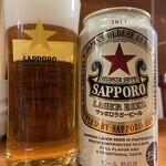 麺恋処 いそじ - 缶ビール(サッポロラガー赤星)