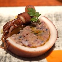 ダ ゴトウ - スルメイカの蒸し焼き　ホタルイカ　白インゲン豆のマリネ