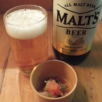 ととや - ビールは「サントリーモルツ　大壜」。「のどごし生」は￥400w