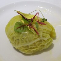 レストラン アラジン - Déjeuner B：本日のオードヴル（ホタテ貝とセップ茸のチリメンキャベツ包み・ゆず風味）