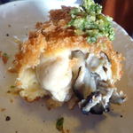 仁亭 - <'13/01/21> かきフライ（中振りなカキが２個抱き合わせ）