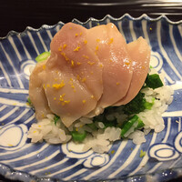 富小路 やま岸 - 京都産蛤と菜の花の飯蒸し風