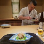 富小路 やま岸 - 蛤 菜の花の飯蒸し