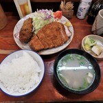 とんかつ 竹亭 - とんかつ定食￥900＆ピーマン肉詰め　1ヶ￥250