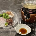 ホタルイカとクエのしゃぶしゃぶ