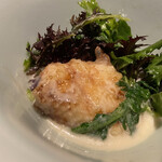 アカ - クエと蕗の薹のフリット アホブランコ 中からプリプリのクエ♡