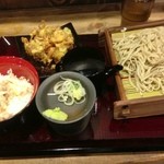 嵯峨谷 - あじ御飯セット＋あじねぎ天