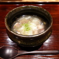 京味 もと井 - すっぽんの飯蒸し、芽ねぎ生姜