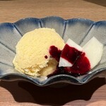 御幸町 田がわ - ラフランスのデザート