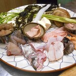 季節料理 みかみ - 「鮟鱇と真鱈の味噌鍋」の具材