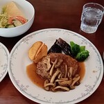 プランタンカフェレストラン - 料理写真:和風きのこハンバーグランチ(900円)