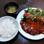 洋食の朝日 - ポークチャップ　男性ご飯