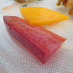 ビオディナミコ - 前菜盛合せ：赤海老のマリネとスペルト小麦、仔牛のカルピオーネ、バターナッツかぼちゃと紅くるり大根、仔羊のミンチとじゃが芋、帆立のソテーとブロッコリーのスファリナータ、蛸と根セロリ、プロシュート4