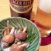 割烹 若竹 - お通しで大瓶ビール