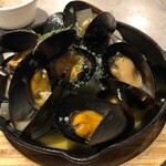 Mussels steamed in white wine