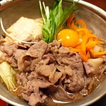 Shabushabu Sukiyaki Dontei - 牛すき鍋膳(肉大盛)1133円(税込)※卵投入後