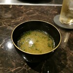鉄板焼さざん - ワタリガニの味噌汁