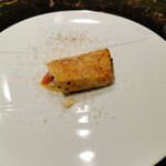 鉄板焼さざん - 茄子・トマトのチーズクレープ