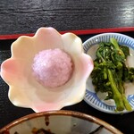 備前屋 - 団子と菜の花の辛子和え