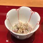Nihombashi Sushi Tetsu - お通し➰鯵のガリ和え