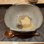 茜坂大沼 - 先付　堀川牛蒡の揚げ豆腐柚子味噌がけ