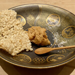 紀尾井町 三谷 - あん肝アイス 酢飯のおこげ