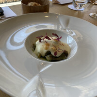 TENJIN - 前菜、鶏ソレリスのコンフィ、旬の茸、ポテトのエスプーマ